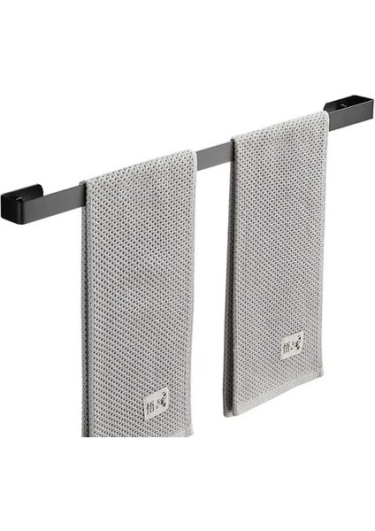 L-50CM Fırçalanmış Stil Tuvalet Havlu Askısı Paslanmaz Çelik Siyah Havlu Bar Askısı Banyo Havlu Tutucu Kare Donanım Aksesuarları (Yurt Dışından)