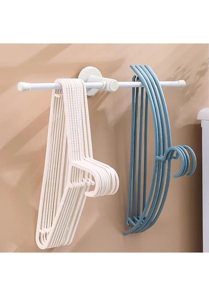 No.4 Stili Çok Fonksiyonlu Havlu Askısı Banyo Duvar Asılı Çift Çubuk Kurutma Rafı Terlik Rulo Kağıt Depolama Rafı (Yurt Dışından)