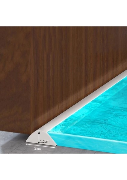 Net Stil Uzun 90CM Silikon Banyo Su Durdurucu Engelleyici Şerit Duş Kuru ve Islak Ayırma Taşkın Bariyeri Kapı Alt Kendinden Yapışkanlı Sızdırmazlık Şeridi (Yurt Dışından)