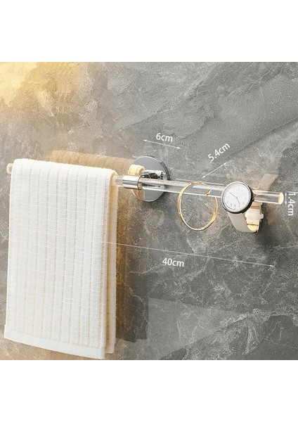 Gümüş 40CM Tarzı Ycrays Altın Gümüş Banyo Havlusu Bar Rulo Kağıt Mendil Tutucu Raf Banyo Raf Askı Tuvalet Tuvalet Malzemeleri Mutfak Aksesuarları (Yurt Dışından)