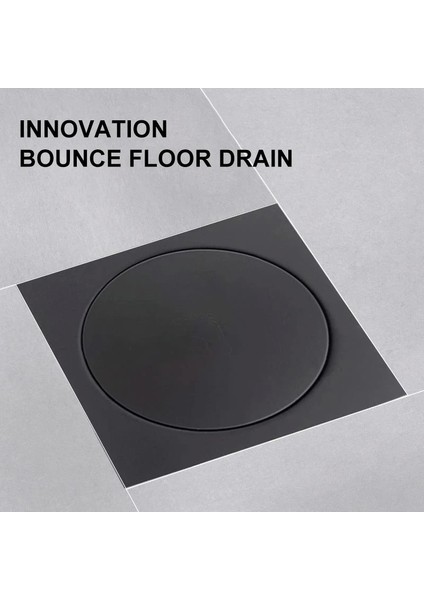 15X15CM Tarzı Siyah Pop Up Ayak Yer Sifonu Banyo Duş Lavabo Atık Izgaralar Süzgeç Tuvalet Balkon Su Anti Koku Banyo Dra * 10CM (Yurt Dışından) fiyatları