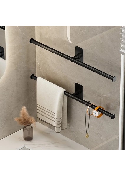 Beyaz 45CM Tarzı Havlu Askısı Havlu Askısı Banyo Havlusu Tutucu Duvar Asılı Siyah Bar Beyaz Çubuk Banyo Rafı Mutfak Depolama Rafı (Yurt Dışından)