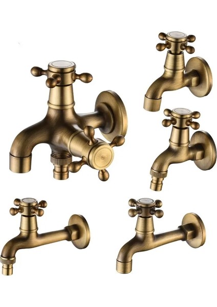 Çamaşır Makinesi S Tarzı Duvara Monte Musluk Bragle Soğuk Lavabo Musluğu Vintage Su Dokunun Banyo Çamaşır Makinesi Lavabo Paspas Havuzu Açık Bahçe (Yurt Dışından)