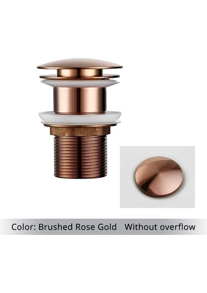 Fırçalanmış Rose Gold-2 Stili Banyo Lavabo Stoper Lavabo Pop Up Tahliye Tapası Kapağı Atık Boru Süzgeç Banyo Aksesuarları Için Taşma ile Veya Olmadan (Yurt Dışından)