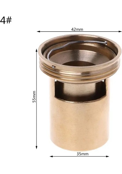 No.4 Stili Pirinç Yer Sifonu Deodorant Vanası Kokuya Dayanıklı Drenaj Çekirdek Banyo Aksesuarları (Yurt Dışından)