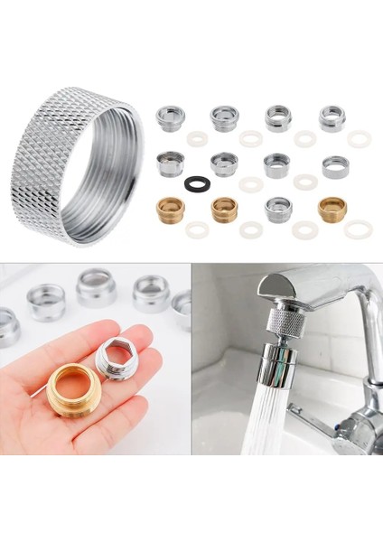 Dişi 22MMX24MM-1 Tarzı Musluk Havalandırıcı Konektörü Metal Dış Iç Dişli Su Tasarrufu Adaptörü Mutfak Bataryası mm - Contalı (Yurt Dışından) fiyatları