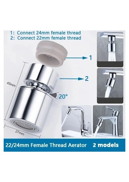 Tip-1 Şerit Stili Sıçrama Filtresi Musluk 720 Derece Rotasyon Püskürtme Kafası Lavabo Musluk Genişletici Adaptörü Mutfak Musluk Memesi Esnek Musluk Püskürtücü (Yurt Dışından)