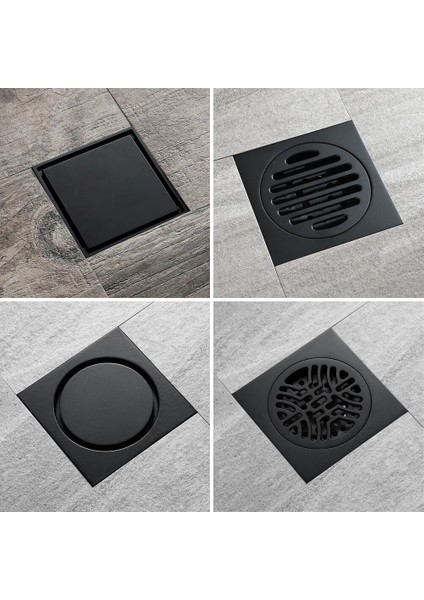 Siyah 138 Tarzı Siyah Sutyen x 10 cm Duş Yer Sifonu Tuvalet Banyo Görünmez Drenaj Kapağı Kare Atık Yer Sifonu Hıdeep (Yurt Dışından)