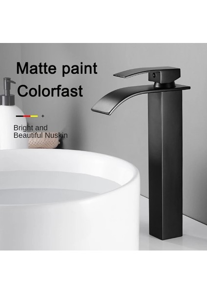 Taşma Stiliyle Banyo Şelale Bak Musluk Siyah Musluklar Pirinç Banyo Musluğu Sıcak ve Soğuk Su Mikser Vanity Dokunun Güverte Üstü Lavabo Muslukları (Yurt Dışından) modelleri