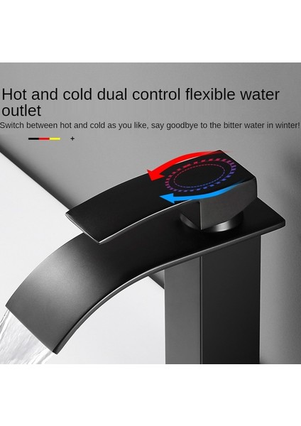 Taşma Stiliyle Banyo Şelale Bak Musluk Siyah Musluklar Pirinç Banyo Musluğu Sıcak ve Soğuk Su Mikser Vanity Dokunun Güverte Üstü Lavabo Muslukları (Yurt Dışından) fırsatları