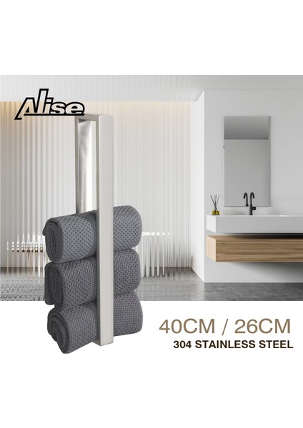 26CM Parlak Krom Stili cm Havlu Halkası Havlu Askısı Banyo Havlusu Tutucu Duvar Asılı Havlu Bar Paslanmaz Çelik Banyo Raf Depolama Rafı (Yurt Dışından)