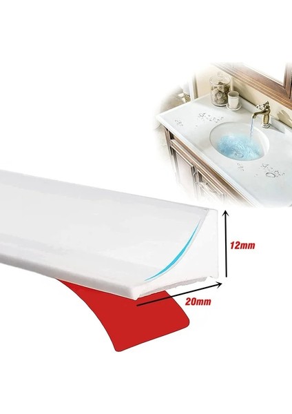 Net Stil 120CM 130 3m Silikon Su Durdurucu Şerit Bükülebilir Mutfak Tezgahı Tutma Banyo Duş Barajı Taşkın Bariyeri Kuru ve Islak Ayırma (Yurt Dışından)