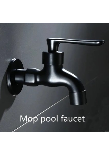 NO.44562 Tarzı Lıuyue Musluklar Siyah Pirinç Duvara Monte Banyo Köşe Çamaşır Makinesi Musluk Açık Bahçe Bibcock Banyo Tuvalet Paspas Havuz Muslukları (Yurt Dışından)
