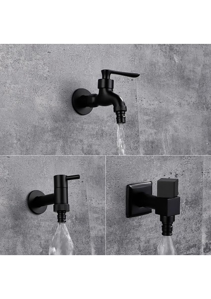 NO.44562 Tarzı Lıuyue Musluklar Siyah Pirinç Duvara Monte Banyo Köşe Çamaşır Makinesi Musluk Açık Bahçe Bibcock Banyo Tuvalet Paspas Havuz Muslukları (Yurt Dışından) fiyatları