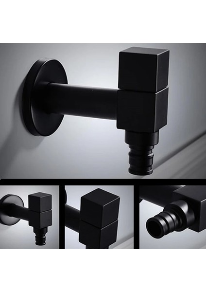 NO.44562 Tarzı Lıuyue Musluklar Siyah Pirinç Duvara Monte Banyo Köşe Çamaşır Makinesi Musluk Açık Bahçe Bibcock Banyo Tuvalet Paspas Havuz Muslukları (Yurt Dışından) modelleri