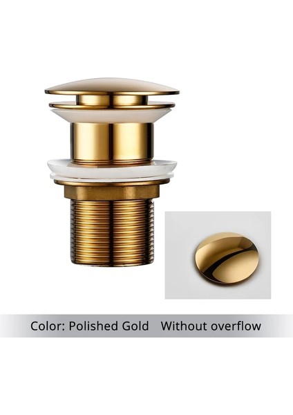 Parlatma Altın-2 Tarzı Bagnolux Cilalı Altın Bak Süzgeç Korozyona Dirençli Kolay Temizlenebilir Açılır Düğme Yuvarlak Delik Banyo Otel Süzgeç (Yurt Dışından)