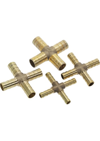4 Yollu Stil 8 mm Diken Pirinç Splicer Boru Bağlantı Parçası T x Y U Tipi Hortum Dikenli Bakır Dikenli Konnektör Ortak Çoğaltıcı Adaptörü (Yurt Dışından)
