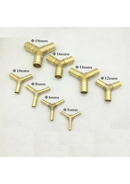 4 Yollu Stil 8 mm Diken Pirinç Splicer Boru Bağlantı Parçası T x Y U Tipi Hortum Dikenli Bakır Dikenli Konnektör Ortak Çoğaltıcı Adaptörü (Yurt Dışından)