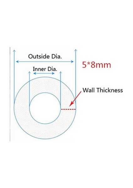 Mingjin Shop2 5x8 mm Tarzı 5 Metre Metre Şeffaf Gıda Sınıfı Silikon Tüp Esnek Bahçe Kauçuk Hortum Akvaryum Yumuşak Boru Boru (Yurt Dışından)