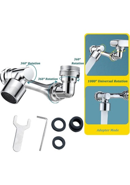 Stil 2 One Gears Stili 1080 Dönebilen Musluk Havalandırıcı Banyo Lavabo Dokunun Sıçrama Filtresi Mutfak Musluk Uzatın Musluk Su Tasarrufu Fıskiye Memesi (Yurt Dışından)