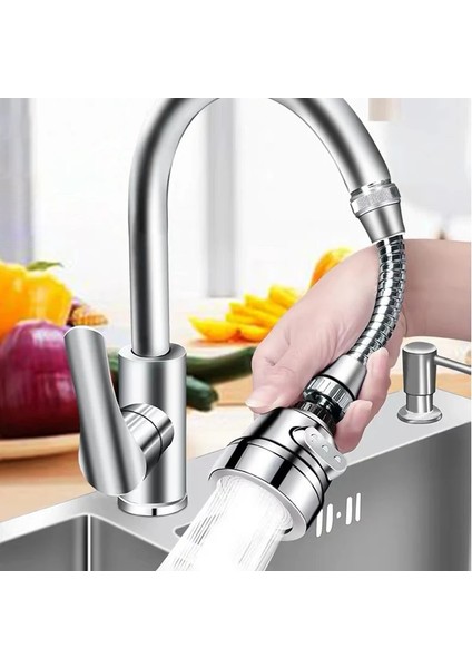 3 Vitesli Krom L Stili 3 Mod 360 Dönebilen Bükülmüş Su Tasarrufu Mutfak Musluk Havalandırıcı Genişletilmiş Hortum Musluk Memesi Fıskiye Mutfak Musluk Kafası (Yurt Dışından)