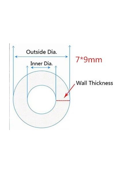 7x9 mm Stili 5 Metre Metre Şeffaf Gıda Sınıfı Silikon Tüp Esnek Bahçe Kauçuk Hortum Akvaryum Yumuşak Boru Silikon Boru (Yurt Dışından)