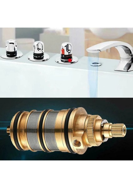 1 Adet Termostatik Duş Kartuşu Pirinç Termostatik Vana Makara Musluk Kartuşu Banyo Duş Sıcaklığı Клапан Для (Yurt Dışından) modelleri