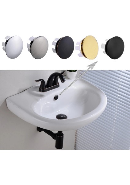 Krom Stili Katı Fren Taşma Kapağı Banyo Için Yuvarlak Delik Kapağı Baromefırçalanmış Nikelorbbırçalanmış Goldmat Siyah Bitmiş (Yurt Dışından)