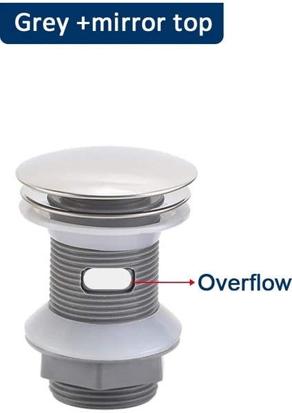 Pp 304 Gri Delik Stili Yeni Pp Havzası Drenaj Banyo Lavabo Pop Up Itin Açık Atık Filtresi Stoper Seti Siyah Lavabo Hortumu Aksesuarı Toilte Yenileme (Yurt Dışından)