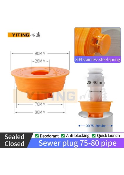 Düz Tişört Kaplama Stili Yıtıng Alt Su Borusu Tapası 50 Tüp 75 Tüp Silikon Conta Deodorantı ve Anti-Blokaj Anti-Su Abs Plastik Yer Drenaj Çekirdeği (Yurt Dışından) fırsatları