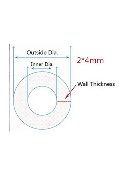 2x4 mm Tarzı 3 Metre Metre Şeffaf Gıda Sınıfı Silikon Tüp Esnek Bahçe Kauçuk Hortum Akvaryum Yumuşak Boru Boru (Yurt Dışından)
