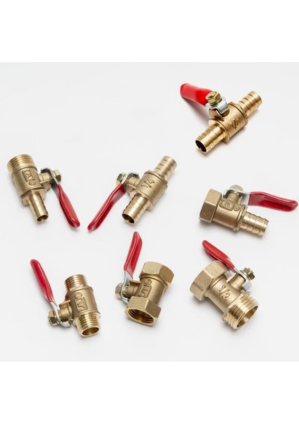 10MM Tarzı Pirinç Küçük Küresel Vana '' '' '' Dişierkek Konu Pirinç Vana Konnektörü Ortak Bakır Boru Bağlantı Elemanı Çoğaltıcı Adaptörü (Yurt Dışından)