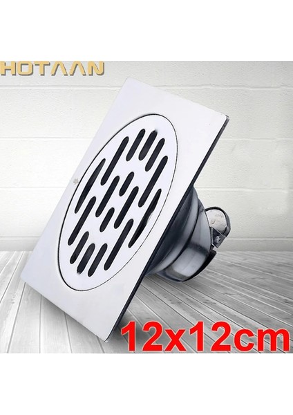 12X12CM Tarzı Duş Drenajı Kalın Sus 304 # Paslanmaz Çelik Yer Sifonu Sıradan Banyo Tuvalet Mutfak Balkon Kokuyu Önlemek Için Adanmış (Yurt Dışından)