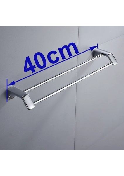Krom 40 cm Stili Mat Siyah Paslanmaz Çelik Banyo Çift Havlu Raf Raf Tutucu Banyo Havlu Askısı Bar Havlu Demiri Banyo Aksesuarları (Yurt Dışından)