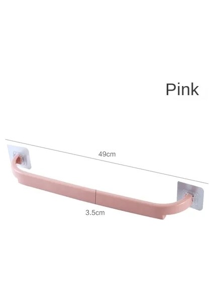 Mingjin Shop2 Pembe 1 Paket Tarzı Basit Havlu Askısı Banyo Izsiz Depolama Rafı Banyo Deliksiz Plastgle Kutup Banyo Havlusu Askısı (Yurt Dışından)