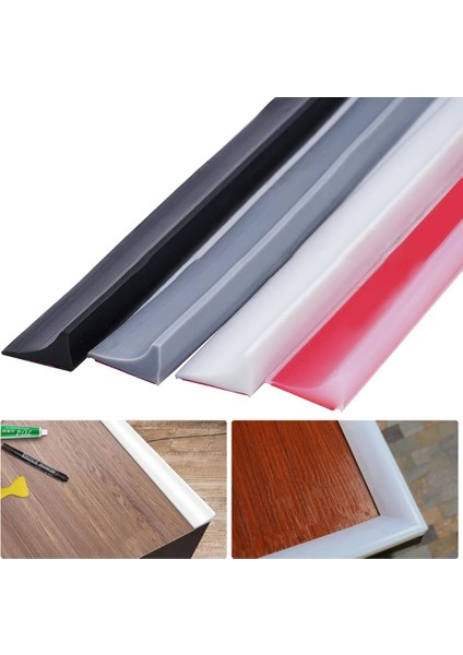 Beyaz 200CM Tarzı Silikon Banyo Su Tutma Şeridi Çok Boyutlu Renkli Çamaşır Makinesi Havzası Soba Kuru ve Islak Ayırma Duş Barajı Bariyeri (Yurt Dışından)