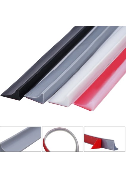 Beyaz 200CM Tarzı Silikon Banyo Su Tutma Şeridi Çok Boyutlu Renkli Çamaşır Makinesi Havzası Soba Kuru ve Islak Ayırma Duş Barajı Bariyeri (Yurt Dışından)
