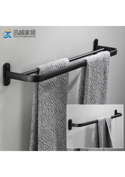 Tb-P-59-2 Stili Banyo Havlu Barları Kapı Üstü Askı Raf Duvar cm Siyah Alüminyum Depolama Rafı Duş Elbise Tutucu Otel Banyo Aksesuarları (Yurt Dışından)