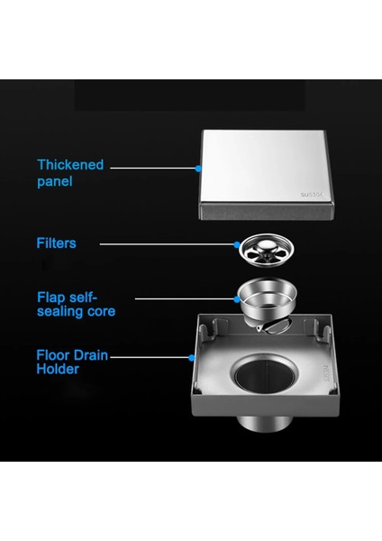 Buzlu 10X10CM Tarzı Görünmez Banyo Yer Sifonu cm Kare Atık Filtresi Drenaj Koku Önleyici Duş Drenaj Süzgeç Mutfak Aksesuarları (Yurt Dışından) modelleri