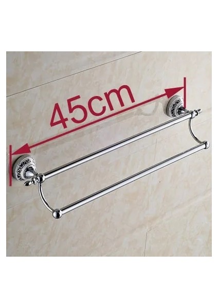 L 45 cm Tarzıdır Krom Kaplama Duvara Monte Paslanmaz Çelik Çift Havlu Barlar Banyo Havlu Askısı Banyo Aksesuarları Havlu Askısı Hytc (Yurt Dışından)