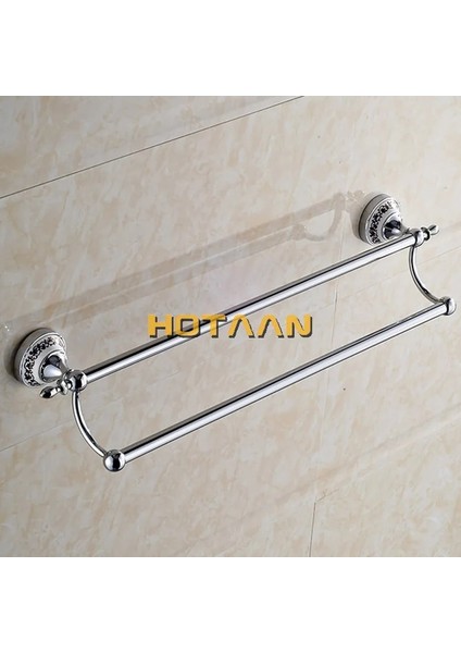 L 45 cm Tarzıdır Krom Kaplama Duvara Monte Paslanmaz Çelik Çift Havlu Barlar Banyo Havlu Askısı Banyo Aksesuarları Havlu Askısı Hytc (Yurt Dışından)