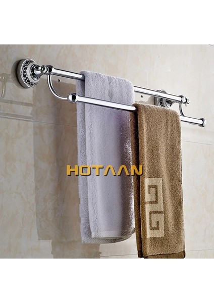 L 45 cm Tarzıdır Krom Kaplama Duvara Monte Paslanmaz Çelik Çift Havlu Barlar Banyo Havlu Askısı Banyo Aksesuarları Havlu Askısı Hytc (Yurt Dışından)