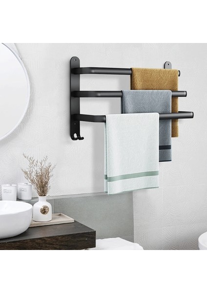 Tek Atış 30CM Stili Yumruksuz Duvar Çok Katmanlı Alüminyum Banyo Havlu Askısı Sadelik Siyah Havlu Askısı Kanca Terlik Havlu Çubuğu Kendinden Montajlı Askı (Yurt Dışından) fiyatları