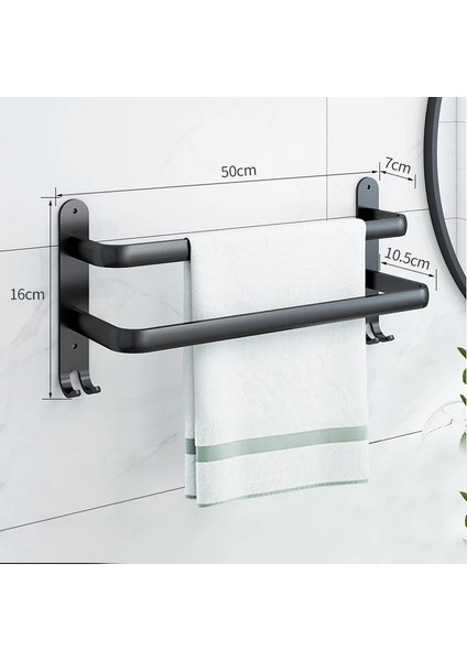 Tek Atış 30CM Stili Yumruksuz Duvar Çok Katmanlı Alüminyum Banyo Havlu Askısı Sadelik Siyah Havlu Askısı Kanca Terlik Havlu Çubuğu Kendinden Montajlı Askı (Yurt Dışından) modelleri