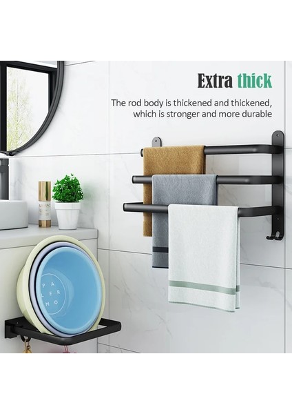 Tek Atış 30CM Stili Yumruksuz Duvar Çok Katmanlı Alüminyum Banyo Havlu Askısı Sadelik Siyah Havlu Askısı Kanca Terlik Havlu Çubuğu Kendinden Montajlı Askı (Yurt Dışından) indirimleri