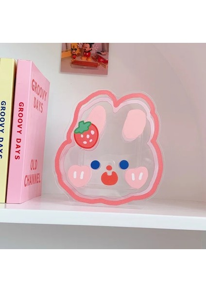 Küçük Tavşan Tarzı Kawaii Çiçek Kalemlik Akrilik Masa Düzenleyici Ofis Organizatör Öğrenci Masaüstü Saklama Kutusu Varil Vazo Kırtasiye Kalem Kutusu (Yurt Dışından)