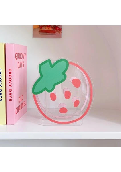 Çilek Tarzı Kawaii Çiçek Kalemlik Akrilik Masa Düzenleyici Ofis Organizatör Öğrenci Masaüstü Saklama Kutusu Varil Vazo Kırtasiye Kalem Kutusu (Yurt Dışından)