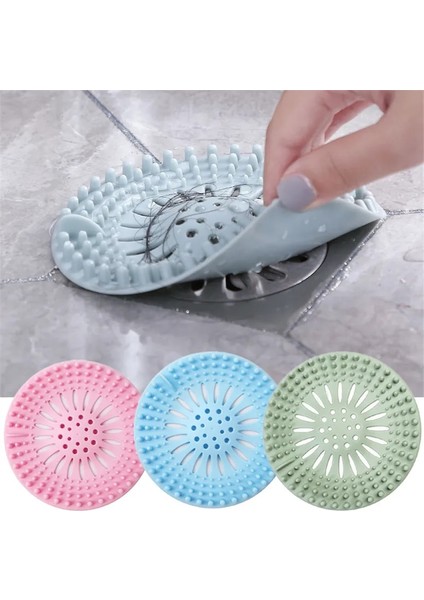 Yeşil A Tarzı Silikon Lavabo Süzgeci Banyo Drenaj Saç Catcher Banyo Stoper Fiş Lavabo Süzgeci Filtre Duş Zemin Drenaj Mutfak Aksesuarları (Yurt Dışından)