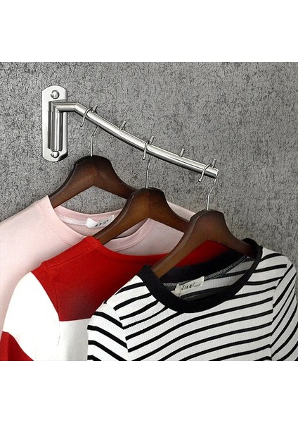 Bir Stil Paslanmaz Çelik Kanca Duvara Monte Havlu Elbise Askısı Banyo Kanca Dönebilen Banyo Raf Havlu Askısı Banyo Aksesuarları (Yurt Dışından)