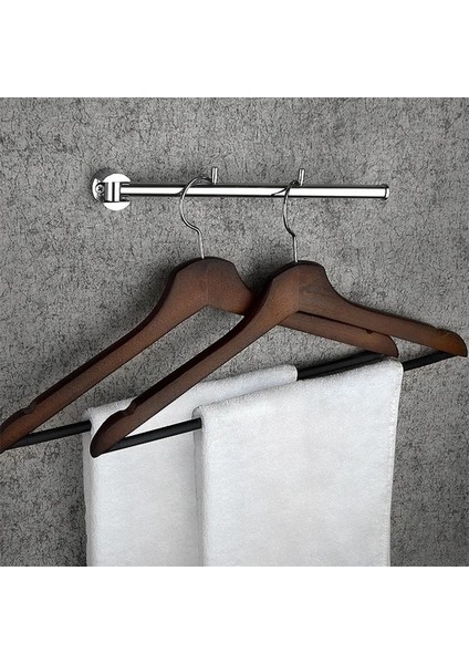 Bir Stil Paslanmaz Çelik Kanca Duvara Monte Havlu Elbise Askısı Banyo Kanca Dönebilen Banyo Raf Havlu Askısı Banyo Aksesuarları (Yurt Dışından)